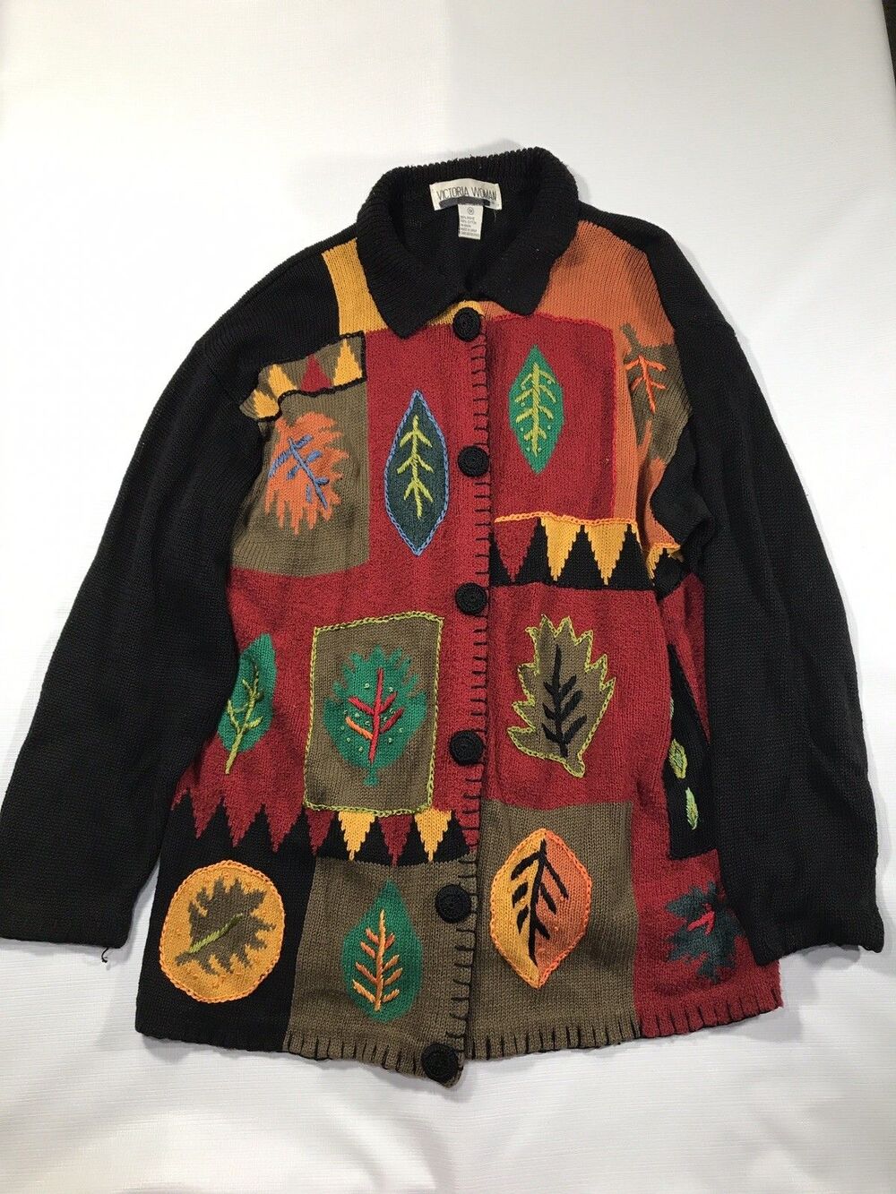Vintage Victoria Harbour Fall Leaves Sweater Size 1x